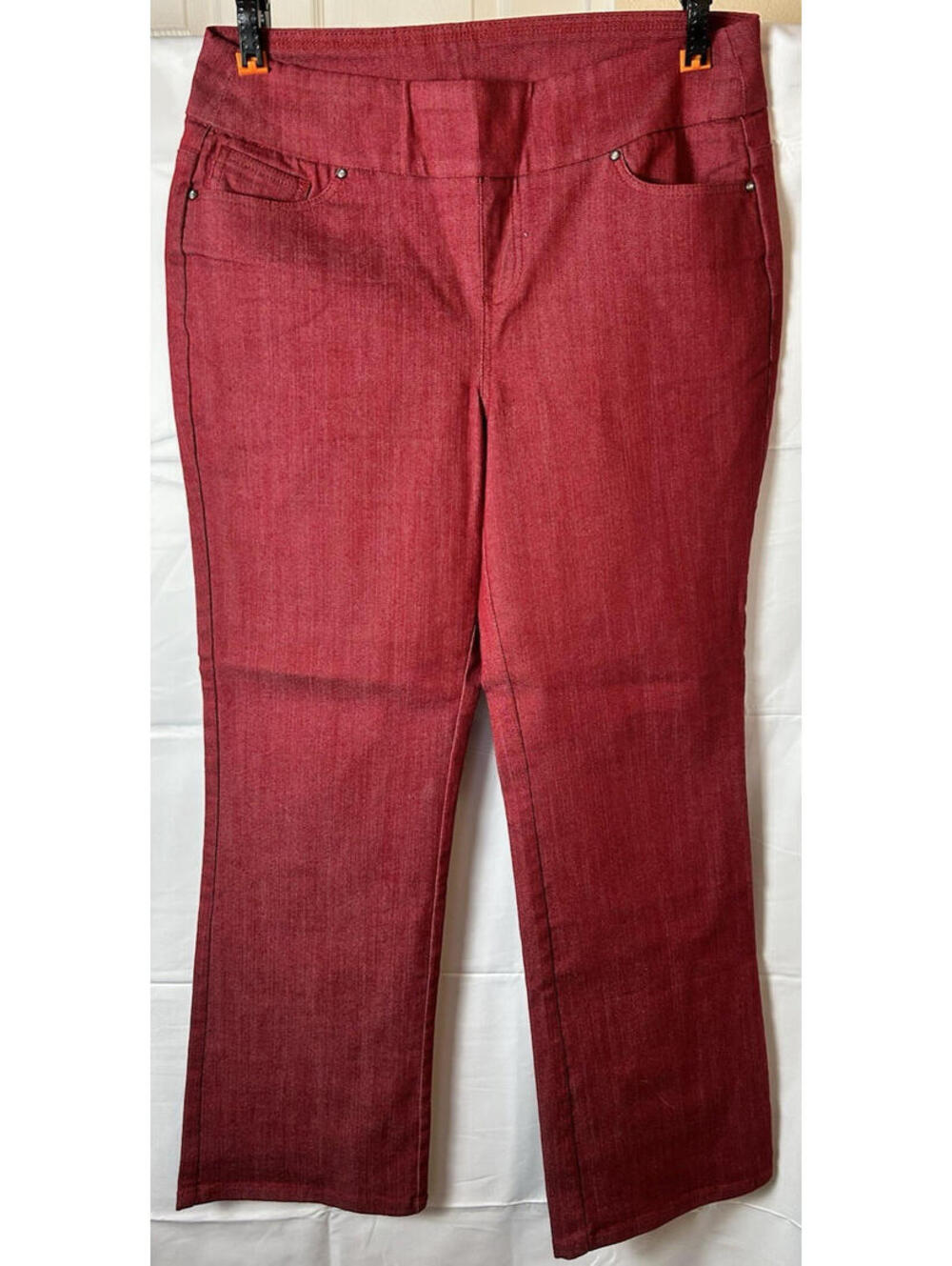 Women's Denim & Co. Red  Pull-On Pants - Size 12 - NWOT